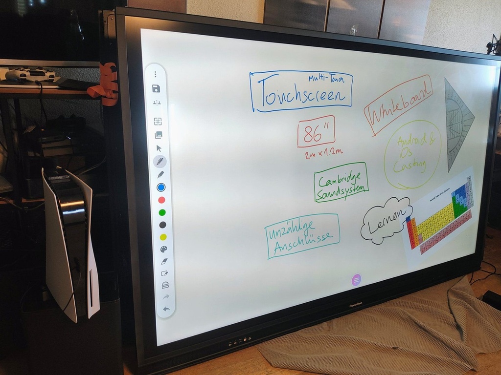 Panel mit Whiteboard, seitlich