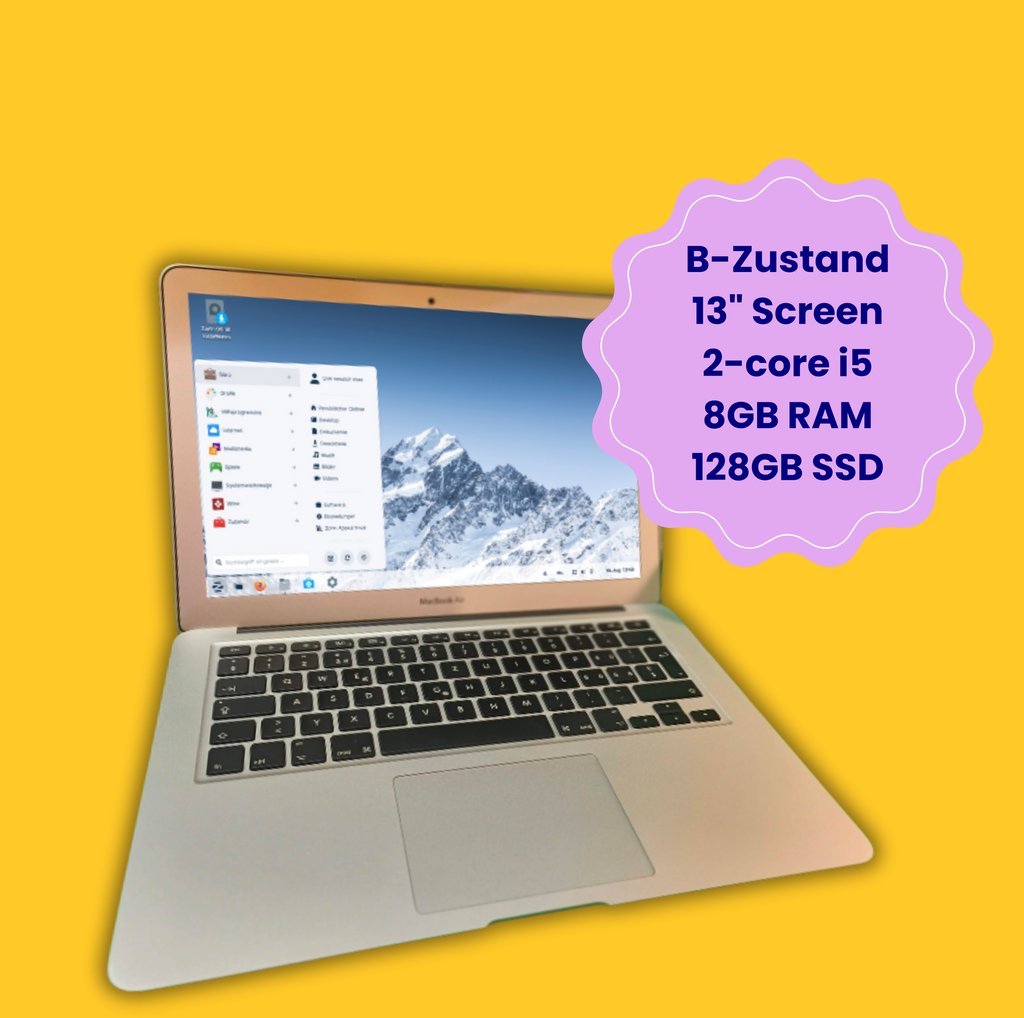 Internet und Office für Unterwegs! MacBook 13,3" refurbished Zorin OS Education A1466 B-Zustand, Akku wie neu!